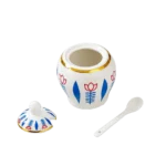 Momaz White & Blue Bedouin Design Sugar Bowl