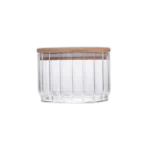 Patterned Small Glass Jar with Wooden Lid