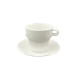 Porcelain 6Pcs White Coffee Cups Set with Dishes