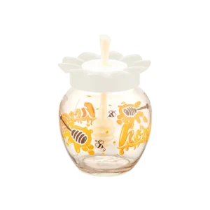 Qlux White Lily Honey Jar with Spoon