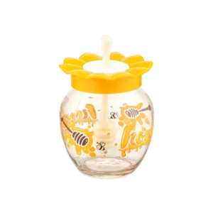 Qlux Yellow Lily Honey Jar with Spoon