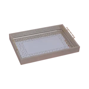 Rectangular Small Golden Mirror Tray