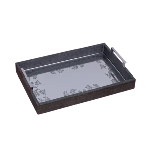 Rectangular Small Grey Mirror Tray