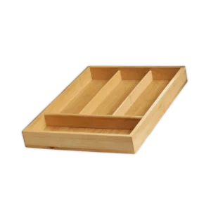 Wooden 4-Parts Cutlery Container