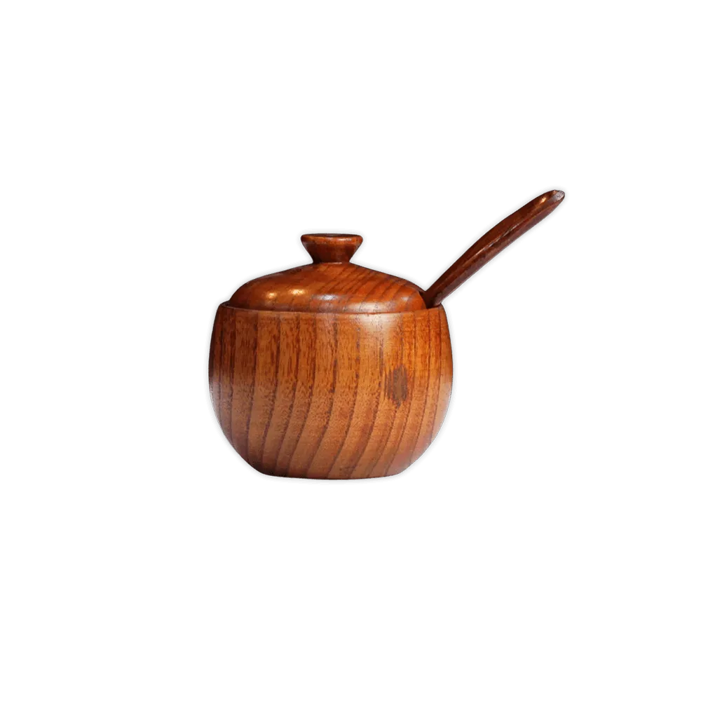 Wooen-8x9cm-Round-Sugar-Bowl-with-Lid-&-Spoon