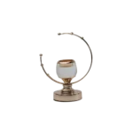 Décor Golden Plexi Stand with Crescent Design