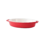 Momaz Glass 28cm Red Oval Oven Pan