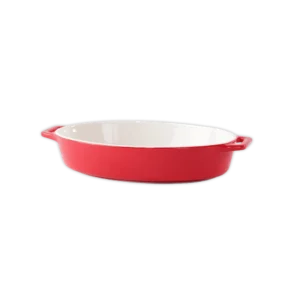 Momaz Glass 28cm Red Oval Oven Pan