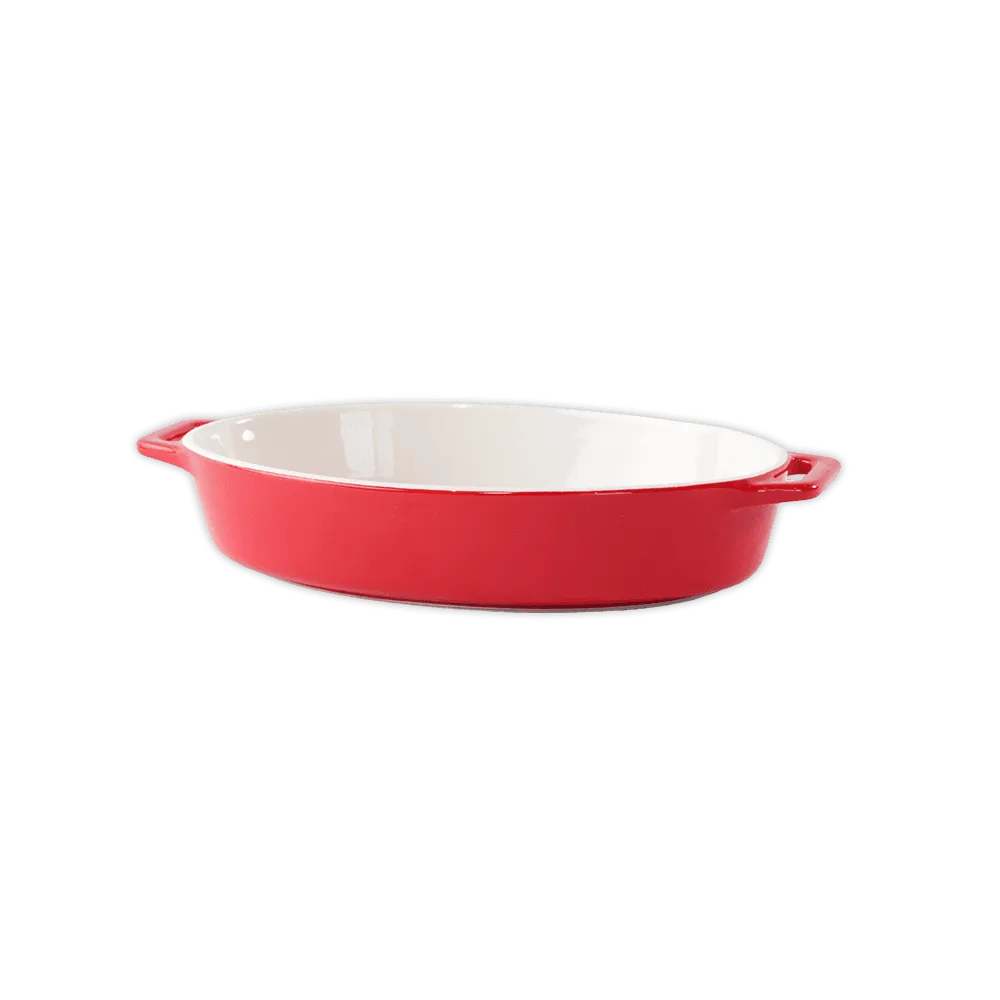 Momaz-Glass-28cm-Red-Oval-Oven-Pan
