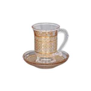 Momaz Gold 12Pcs Tea Cups Set with Dishes
