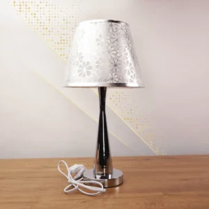 Silver Flowers Design Lambader with Iron Base1