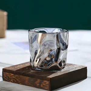 Transparent 6Pcs Set of Black Designed Glass Cup1