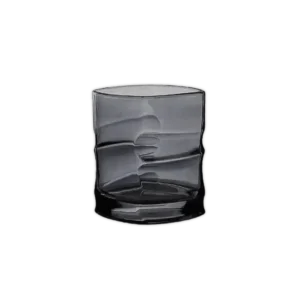 Transparent 6Pcs Set of Black Ribbed Glass Cup