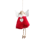 Christmas Red Dress Fabric Fairy Ornament