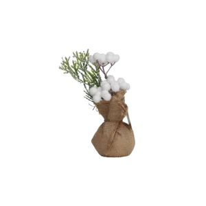 Christmas Snow & Small Burlap Bouquet