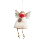 Christmas White Dress Fabric Fairy Ornament