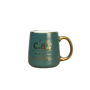 Green 350ml Coffee Makes You Happy Pattern Mug