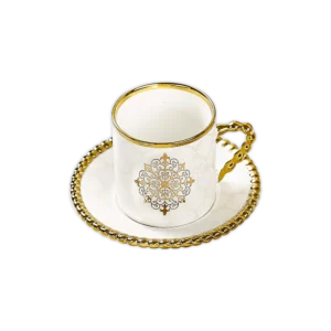 Momaz 6Pcs Mandela Design Coffee Cups Set with Dishes