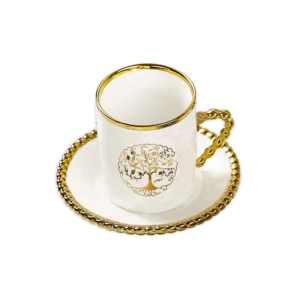 Momaz 6Pcs Tree Design Tea Cups Set with Dishes