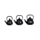 Momaz 3pcs Black Flowers Design Tea Pot Set