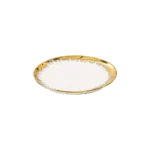 Momaz 6Pcs Porcelain White & Gold Cake Plates Set