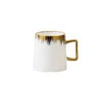 Momaz 6Pcs White & Gold Porcelain Mugs Set