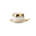 Momaz 6Pcs White & Gold Porcelain Serving Bowls Set with Dish & Spoon