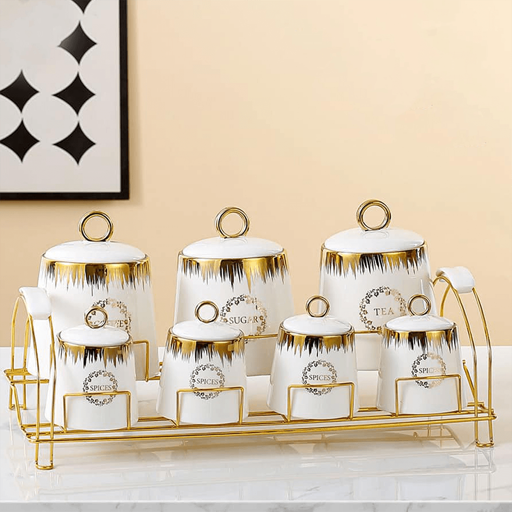 Momaz-7Pcs-Porcelain-White-&-Gold-Spice-Jars-Set-wih-Golden-Stand1