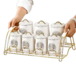 Momaz 7Pcs Tree Design Spices Set with Golden Stand