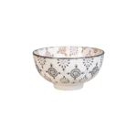 Porcelain 12cm Orange & Black Mandela Design Round Soup Bowl