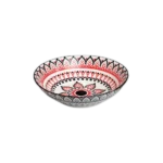 Porcelain 23cm Red & Black Mandela Design Round Bowl
