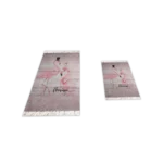 Turkish 2Pcs Flamingo Carpet Set