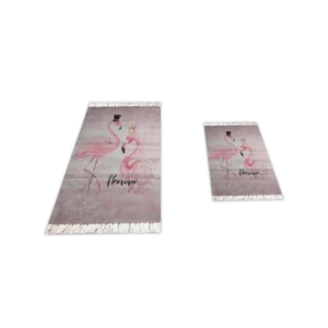 Turkish 2Pcs Flamingo Carpet Set