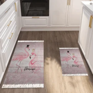 Turkish 2Pcs Flamingo Carpet Set1