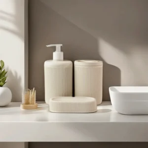 Bathroom White 3Pcs Dispenser Set1