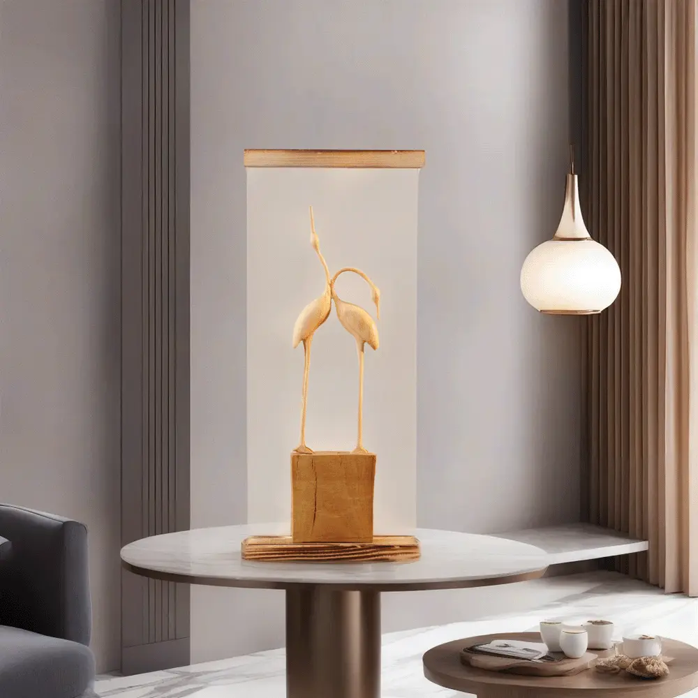 Decor-21x40cm-Wooden-Flamingo-Inside-Glassy-Box1