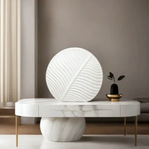 Modern Leaf Design 18cm White Ceramic Vase1