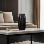 Modern Oblong 26cm Black Ceramic Vase1