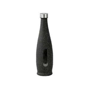Momaz Glass Granite Black Bottle with Stainless Lid