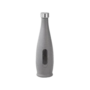 Momaz Glass Granite Grey Bottle with Stainless Lid