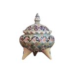 Mosaic Handmade Beige Serving Bowl with Lid