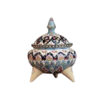 Mosaic Handmade Blue Serving Bowl with Lid