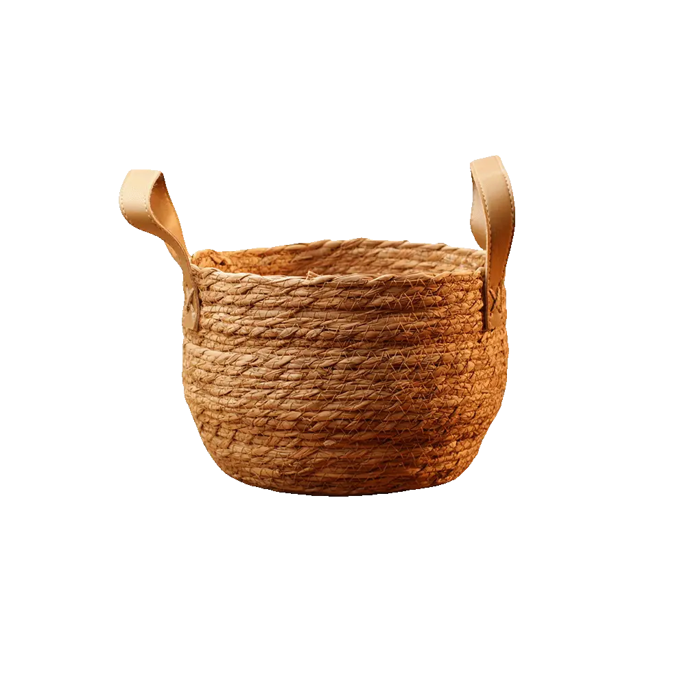Round-20x17cm-Straw-Basket-with-Leather-Handles