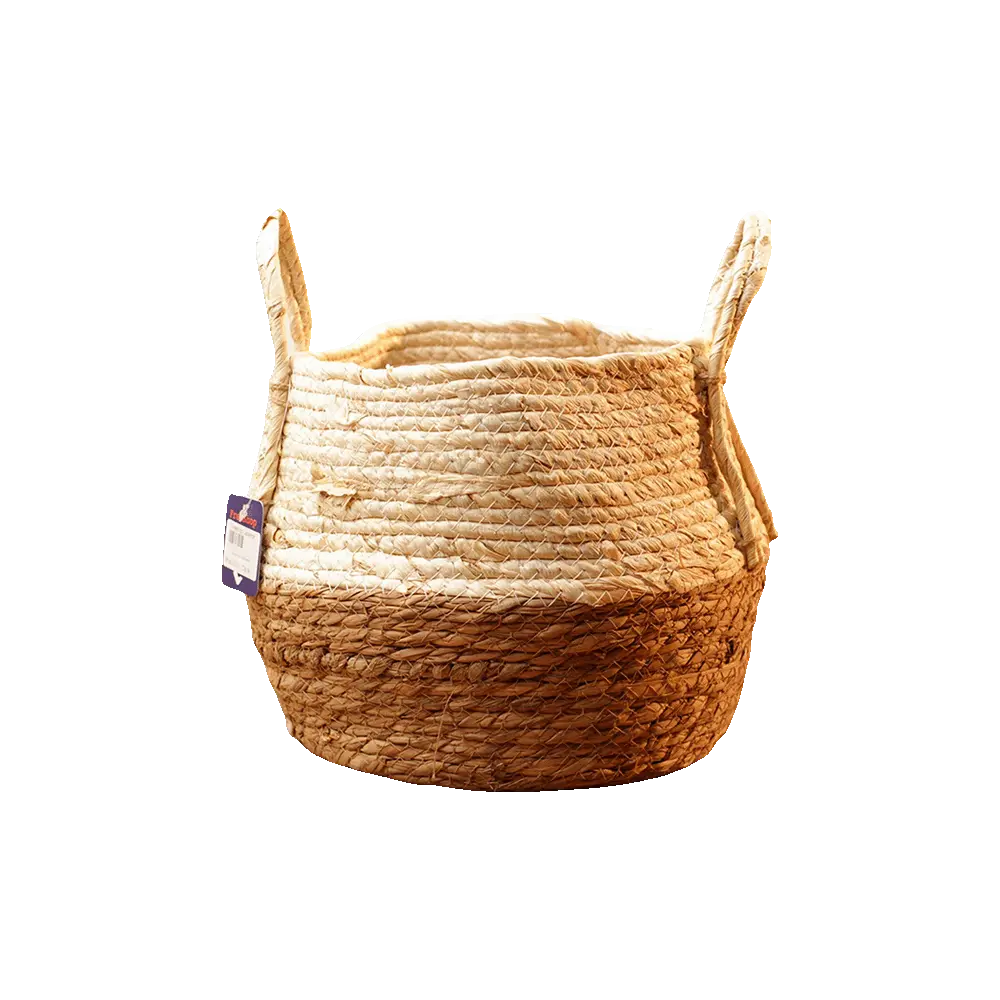 Round-25x22cm-Plants-Straw-Basket-with-Two-Handles