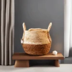 Round-25x22cm-Plants-Straw-Basket-with-Two-Handles1