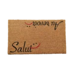 Salut Au revoir 75x45cm Thick Straw Doormat with Rubber Layer
