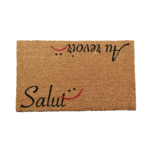 Salut Au revoir 75x45cm Thick Straw Doormat with Rubber Layer