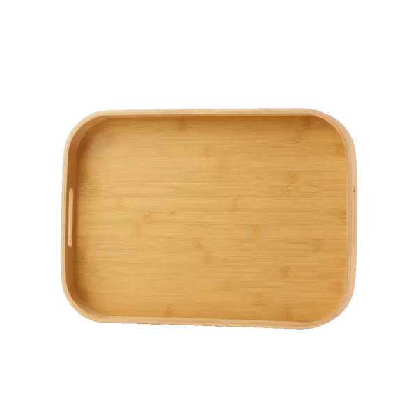 Wooden 33cm rectangular bamboo tray