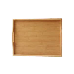 Wooden 37cm Rectangular Bamboo Tray with Handles