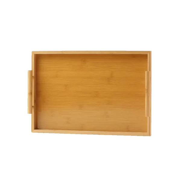 Wooden 41cm bamboo tray with handles